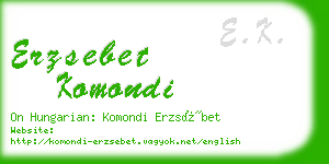 erzsebet komondi business card